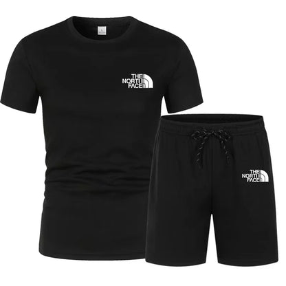 2025 Summer Fashion Men'S Track and Field Suit T-Shirt Set Casual Short Sleeve Set Jogging Sportswear Brand Clothing Hot Sale