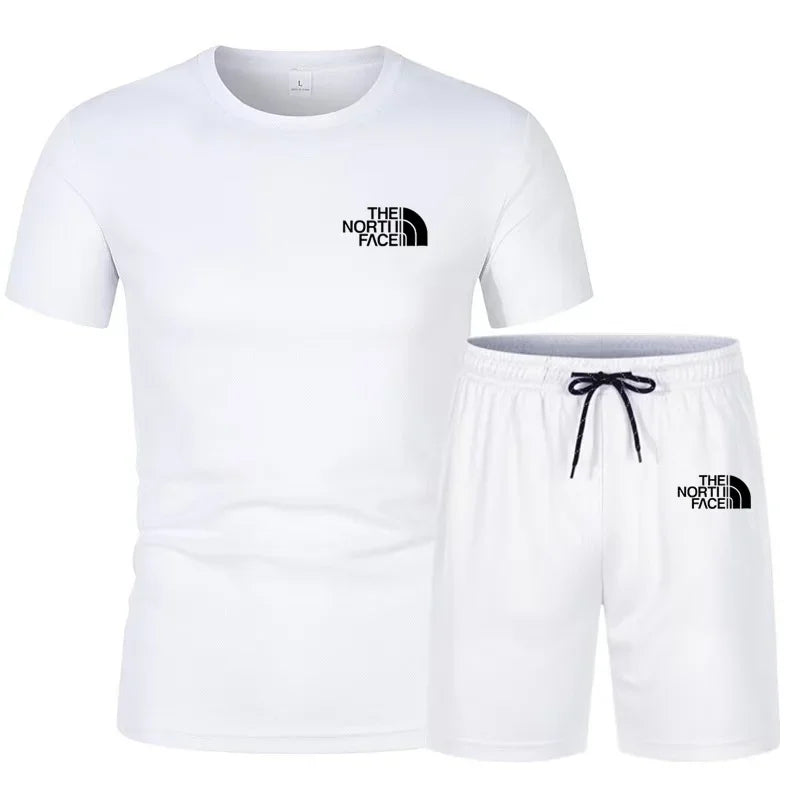 2025 Summer Fashion Men'S Track and Field Suit T-Shirt Set Casual Short Sleeve Set Jogging Sportswear Brand Clothing Hot Sale