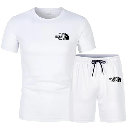 2025 Summer Fashion Men'S Track and Field Suit T-Shirt Set Casual Short Sleeve Set Jogging Sportswear Brand Clothing Hot Sale