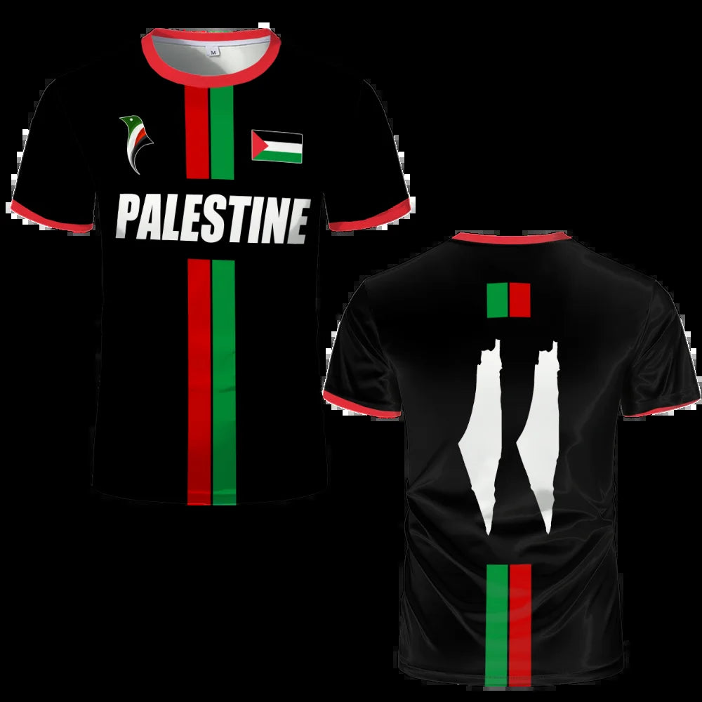 2025 New Palestine Football T-Shirts Summer Men'S and Women Palestinian Jersey Gaza Kid'S Tees Gifts Wholesale Unisex T Shirt