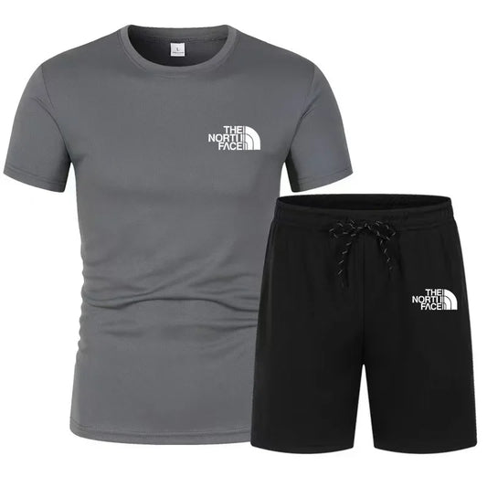 2025 Summer Fashion Men'S Track and Field Suit T-Shirt Set Casual Short Sleeve Set Jogging Sportswear Brand Clothing Hot Sale