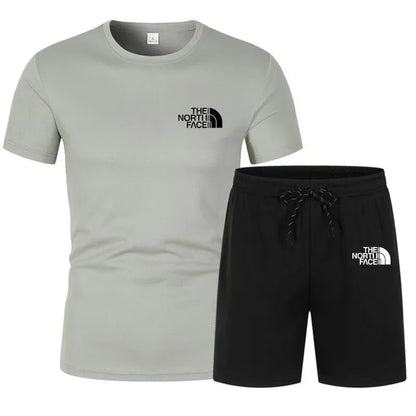2025 Summer Fashion Men'S Track and Field Suit T-Shirt Set Casual Short Sleeve Set Jogging Sportswear Brand Clothing Hot Sale