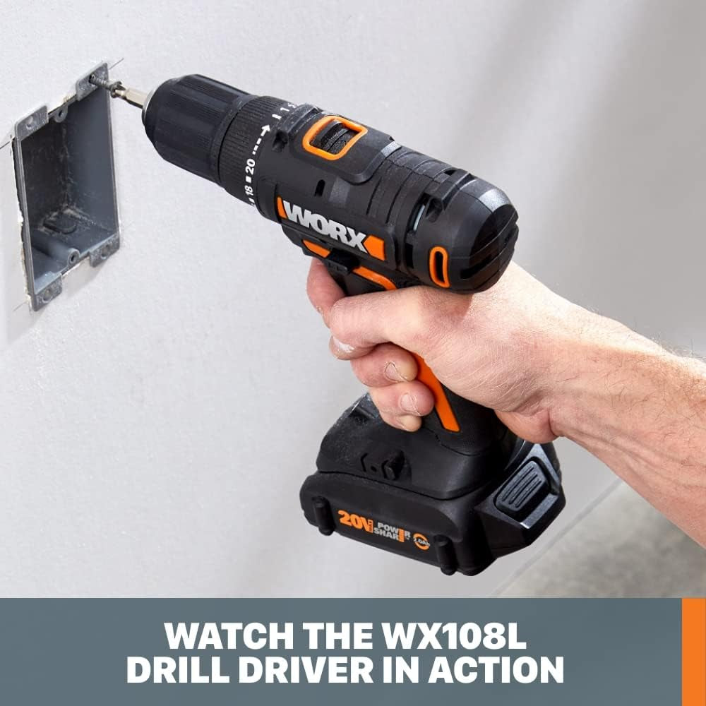 WX108L 20V 1/2" Cordless Drill Driver Power Share - (Batteries & Charger Included)