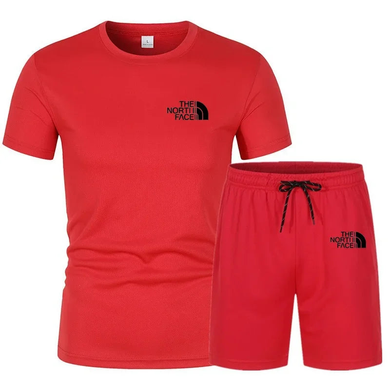 2025 Summer Fashion Men'S Track and Field Suit T-Shirt Set Casual Short Sleeve Set Jogging Sportswear Brand Clothing Hot Sale