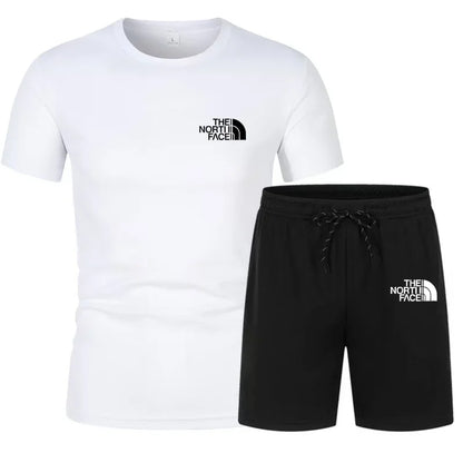 2025 Summer Fashion Men'S Track and Field Suit T-Shirt Set Casual Short Sleeve Set Jogging Sportswear Brand Clothing Hot Sale